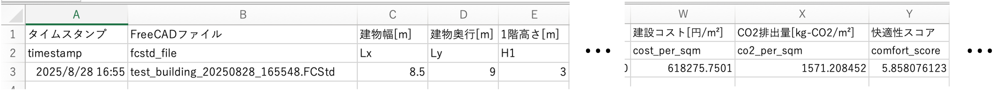 CSV出力結果